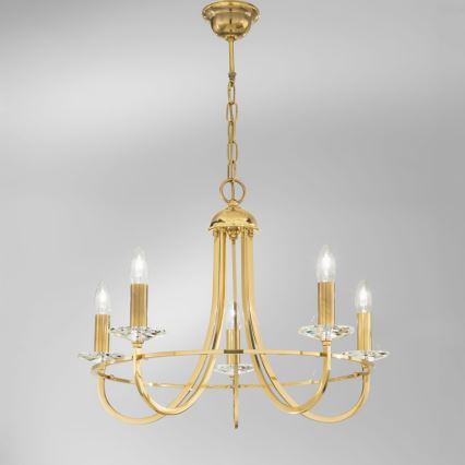 Kolarz 330.85.8C - Kristallen hanglamp aan een ketting IMPERIAL 5xE14/60W/230V goud