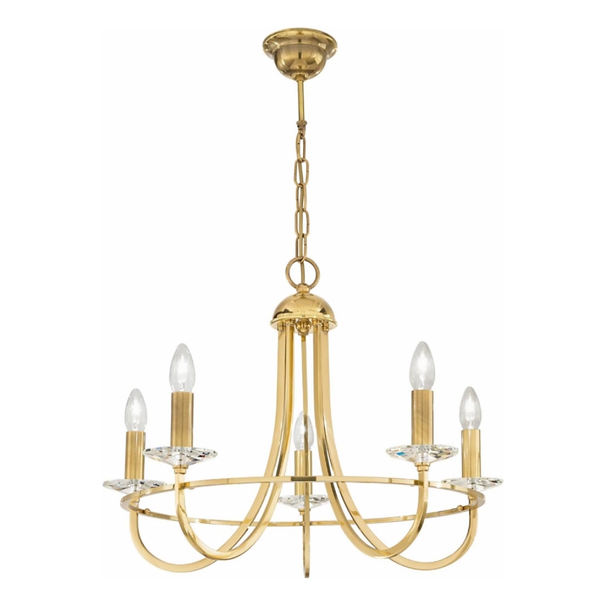 Kolarz 330.85.8C - Kristallen kroonluchter aan ketting IMPERIAL 5xE14/60W/230V goudkleurig