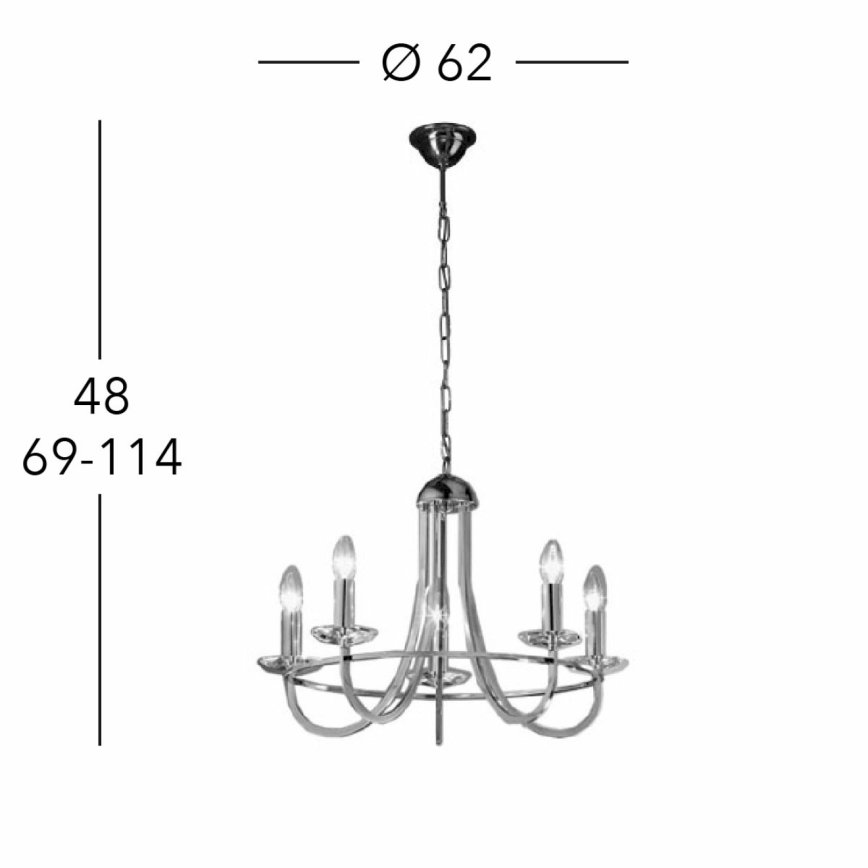 Kolarz 330.85.8C - Kristallen kroonluchter aan ketting IMPERIAL 5xE14/60W/230V goudkleurig