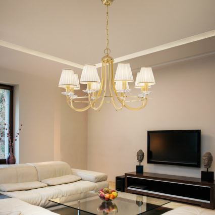 Kolarz 330.88.8C - Kristallen hanglamp aan een ketting IMPERIAL 8xE14/60W/230V goud