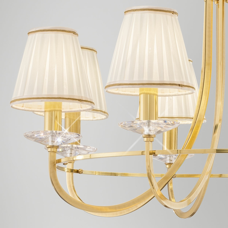 Kolarz 330.88.8C - Kristallen kroonluchter aan ketting IMPERIAL 8xE14/60W/230V goudkleurig