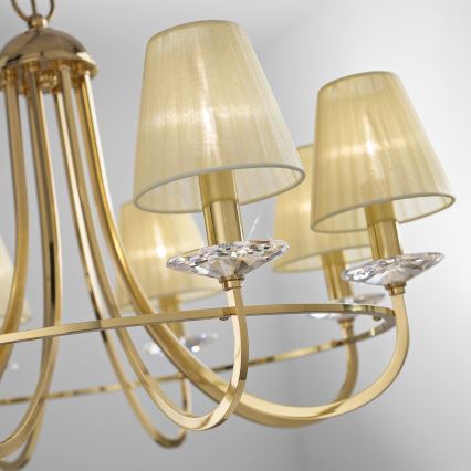 Kolarz 330.88.8C - Kristallen kroonluchter aan ketting IMPERIAL 8xE14/60W/230V goudkleurig