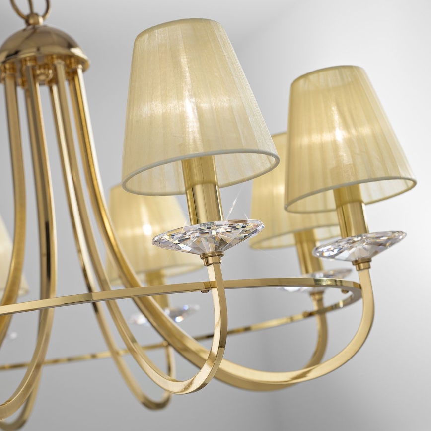 Kolarz 330.88.8C - Kristallen kroonluchter aan ketting IMPERIAL 8xE14/60W/230V goudkleurig