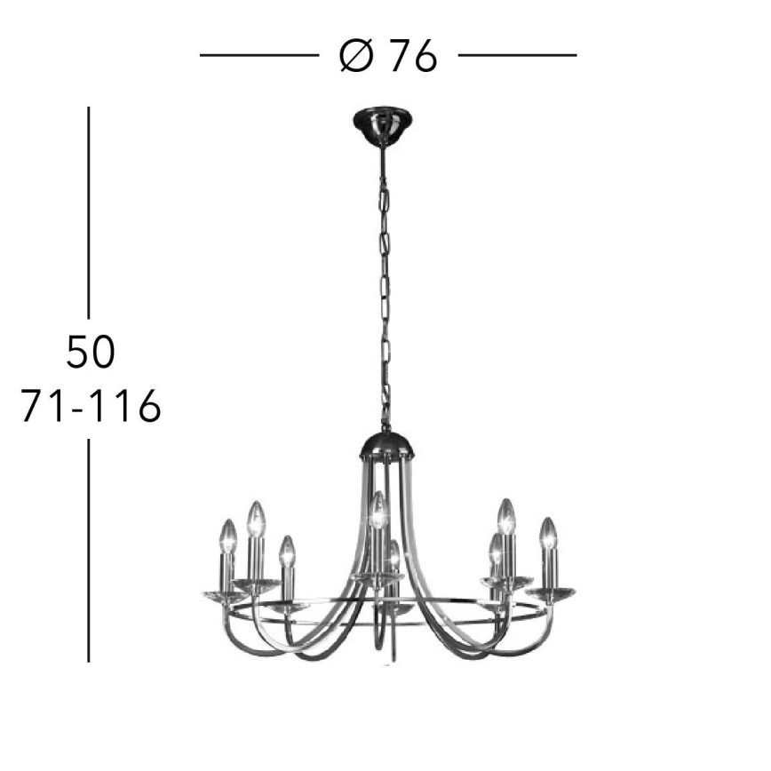 Kolarz 330.88.8C - Kristallen kroonluchter aan ketting IMPERIAL 8xE14/60W/230V goudkleurig
