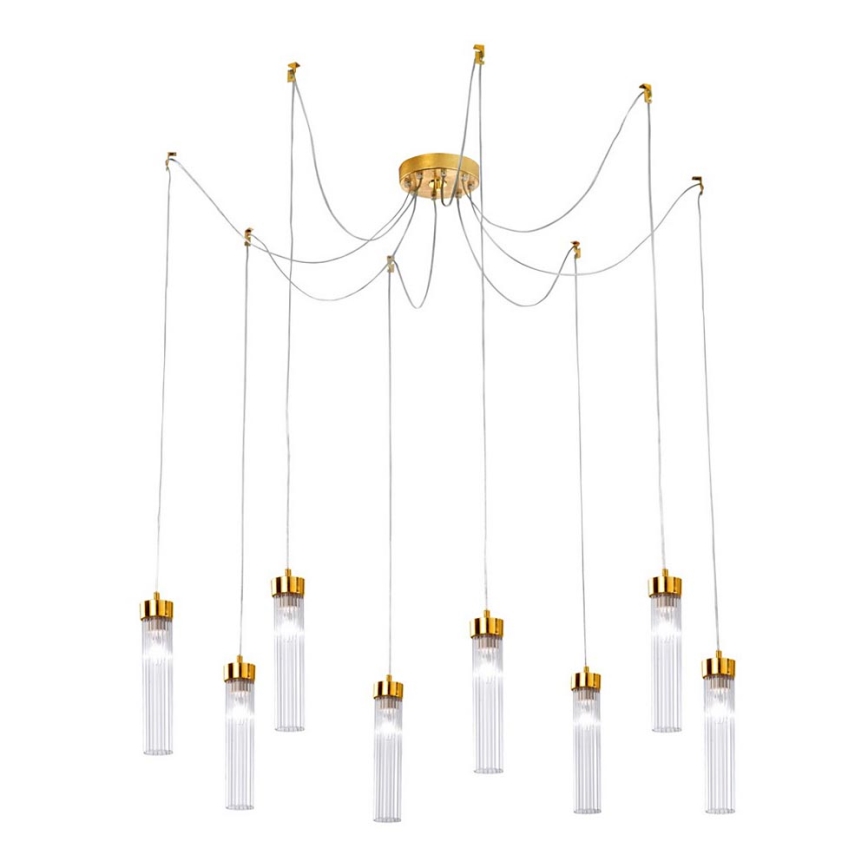 Kolarz 6009.30830 - Hanglamp aan een koord RAGGIO 8xE14/25W/230V spin 24K goud