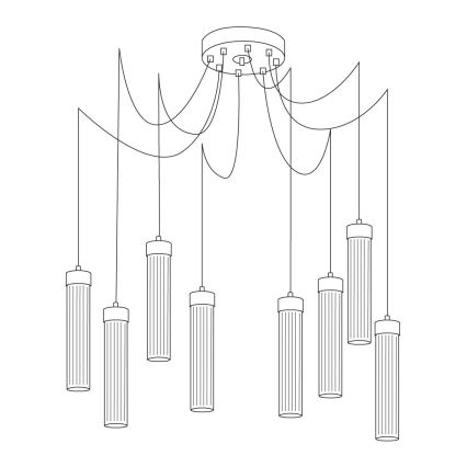 Kolarz 6009.30830 - Hanglamp aan een koord RAGGIO 8xE14/25W/230V spin 24K goud