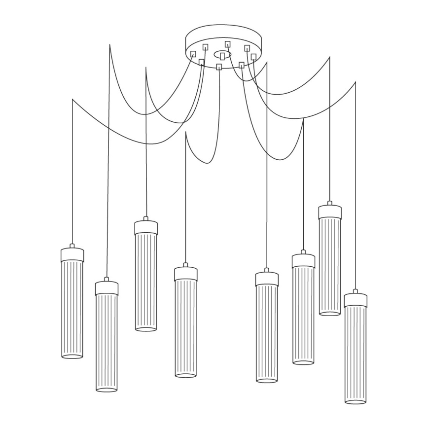 Kolarz 6009.30830 - Hanglamp aan een koord RAGGIO 8xE14/25W/230V spin 24K goud