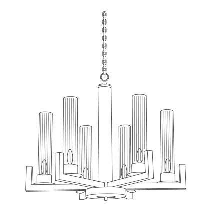 Kolarz 6009.80650 - Hanglamp aan een ketting RAGGIO 6xE14/25W/230V zilver