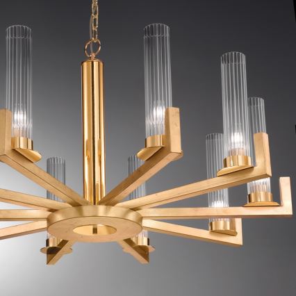 Kolarz 6009.81030 - Hanglamp aan een ketting RAGGIO 10xE14/25W/230V 24K goud