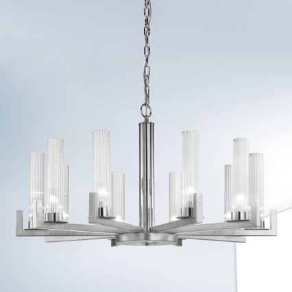 Kolarz 6009.81050 - Hanglamp aan een ketting RAGGIO 10xE14/25W/230V zilver