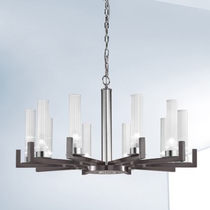 Kolarz 6009.81060 - Hanglamp aan ketting RAGGIO 10xE14/25W/230V mat chroom