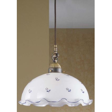 Kolarz 731.30.25 - Kroonluchter met blauwe decoratie aan koord NONNA 1x E27 / 75W / 230V