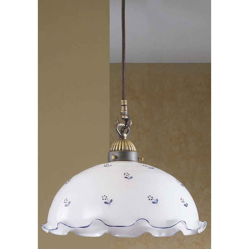 Kolarz 731.30.25 - Kroonluchter met blauwe decoratie aan koord NONNA 1x E27 / 75W / 230V