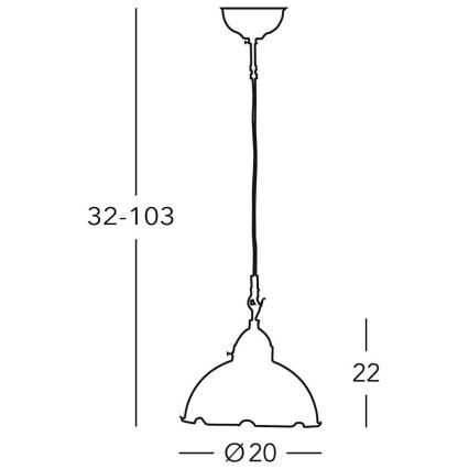 Kolarz 731.30.53 - Hanglamp aan koord NONNA 1xE27/75W/230V