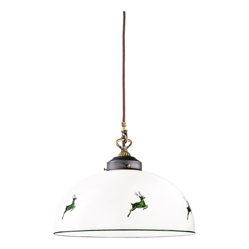 Kolarz 731.32.102 - Hanglamp aan een koord NONNA 1xE27/75W/230V diameter 36 cm hert groen