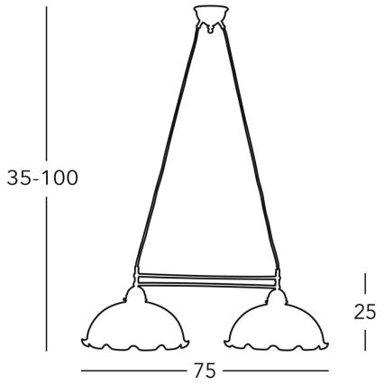 Kolarz 731.82.54 - Hanglamp NONNA 2x E27 / 75W / 230V