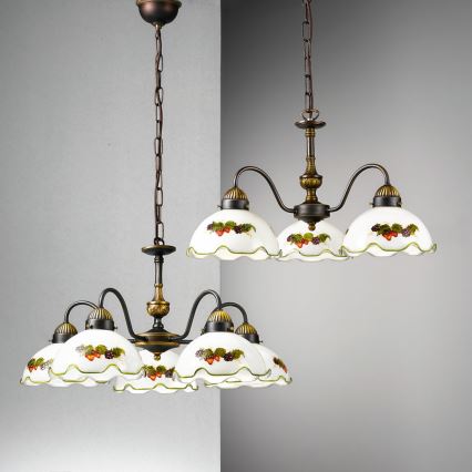 Kolarz 731.83.113 - Kroonluchter met ketting NONNA 3xE27/75W/230V wijn/aardbei