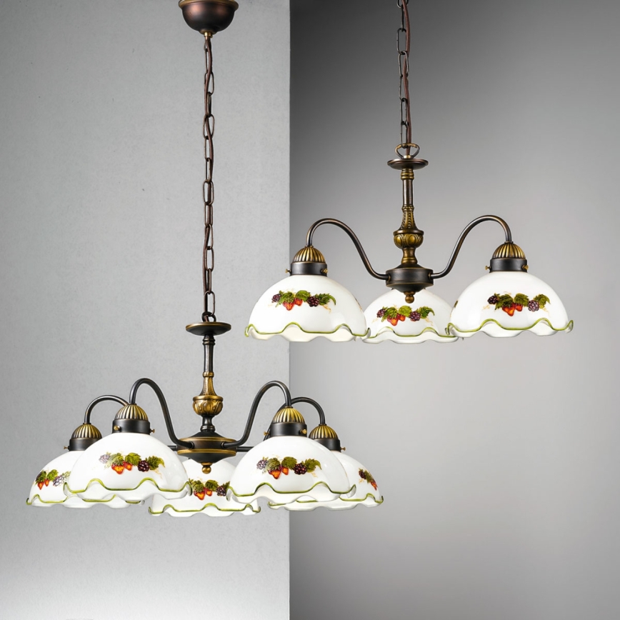 Kolarz 731.83.113 - Kroonluchter met ketting NONNA 3xE27/75W/230V wijn/aardbei