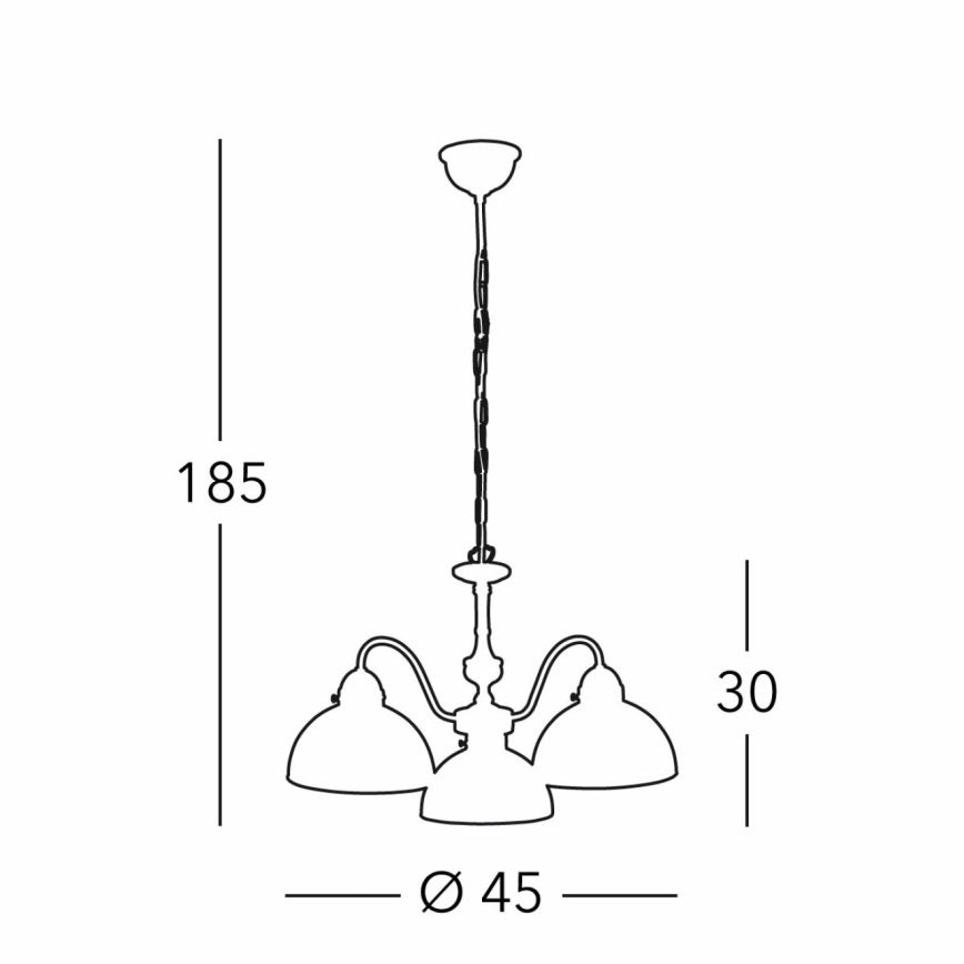 Kolarz 731.83.133 - Hanglamp aan een ketting NONNA 3xE27/75W/230V hert grijs