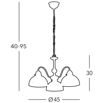 Kolarz 731.83.21 - Hanglamp aan ketting NONNA 3xE27/75W/230V