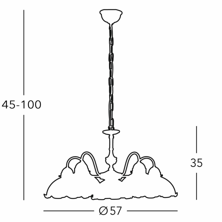 Kolarz 731.85.100 - Hanglamp aan een ketting NONNA 5xE27/75W/230V hert groen