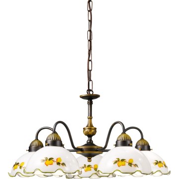 Kolarz 731.85.116 - Kroonluchter aan ketting NONNA 5xE27/75W/230V, met citroenaccenten