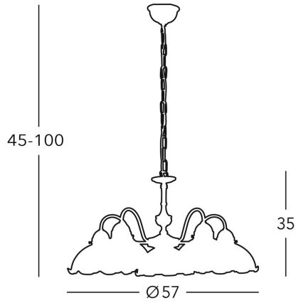Kolarz 731.85.53 - Plafondlamp NONNA 5x E27/75W/230V