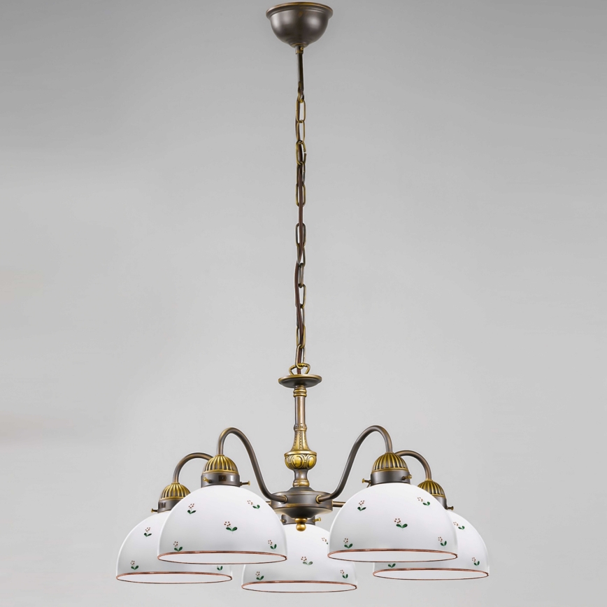 Kolarz 731.85.69 - Hanglamp aan een ketting NONNA 5xE27/75W/230V rood