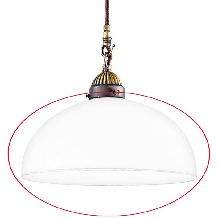 Kolarz 731.G54 - Vervangingsglas voor kroonluchter, vloerlamp en spot NONNA E27 diameter 30 cm wit