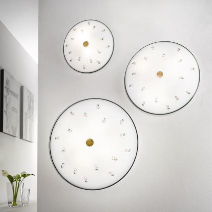 Kolarz 731.U13.4.70- Plafondlamp NONNA 3xE27/60W/230V diameter 42 cm groen/messing