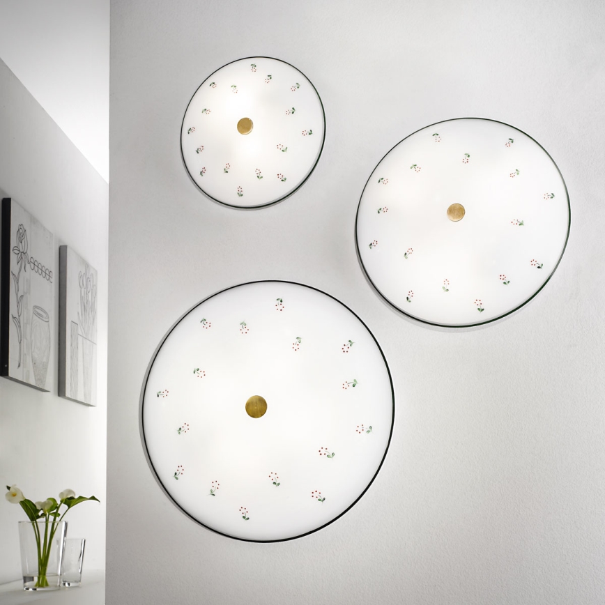 Kolarz 731.U13.4.70- Plafondlamp NONNA 3xE27/60W/230V diameter 42 cm groen/messing