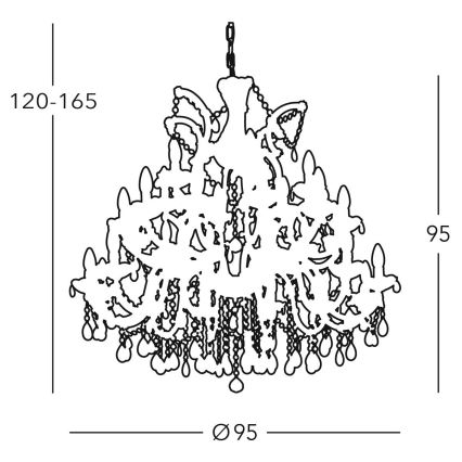 Kolarz 960.812+12+6 - Kristallen Hanglamp aan een ketting VALERIE 30xE14/40W/230V