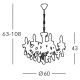 Kolarz 960.88 - Kristallen Hanglamp aan een ketting VALERIE 8xE14/40W/230V