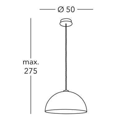 Kolarz A1339.31.Co.VinCu/50 - Hanglamp aan een koord CULT 1xE27/100W/230V diameter 50 cm koper