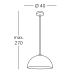 Kolarz A1339.31.Wm.VinAg/40 - Hanglamp aan een koord CULT 1xE27/100W/230V diameter 40 cm zilver