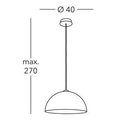 Kolarz A1339.31.Wm.VinAg/40 - Hanglamp aan een koord CULT 1xE27/100W/230V diameter 40 cm zilver