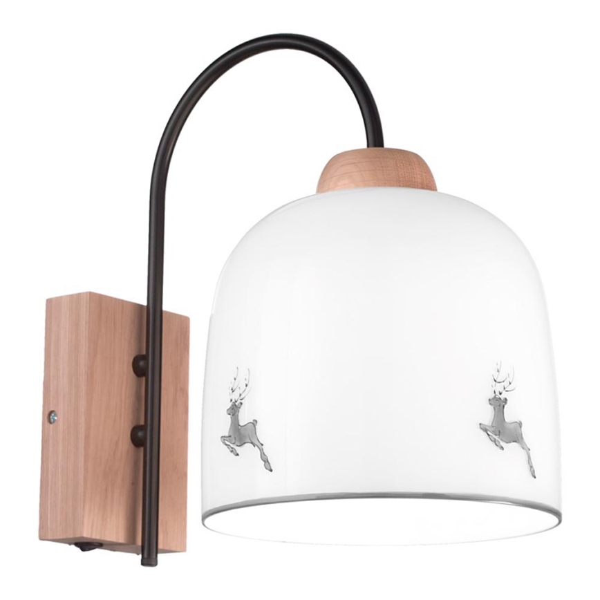 Kolarz A1352.61.Gr.100 - Wandlamp NONNA 1xE27/60W/230V hert eiken/wit/grijs