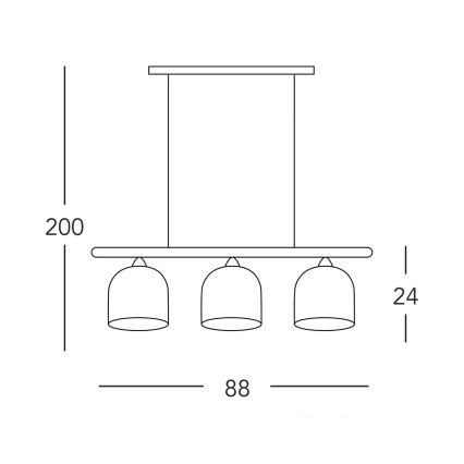 Kolarz A1352.83.Au.100 - Hanglamp aan een koord NONNA 3xE27/60W/230V hert eiken/wit/goud