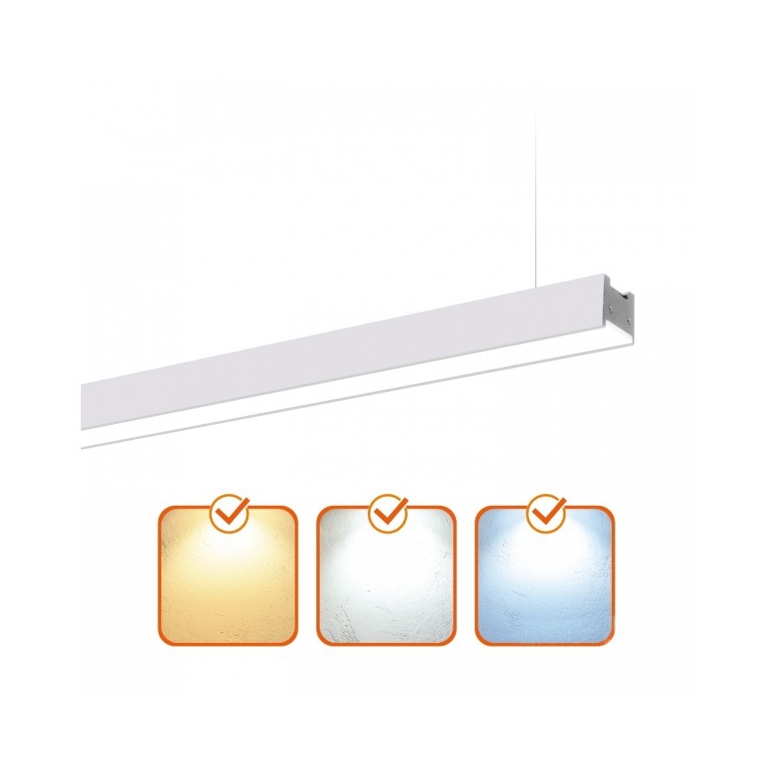 LED plafondlamp opbouw/pendel KOLINE LED/40W/230V 3000/4000/6500K 120 cm wit