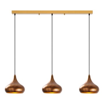 Koperen hanglamp aan snoer MUBA 3xE27/40W/230V