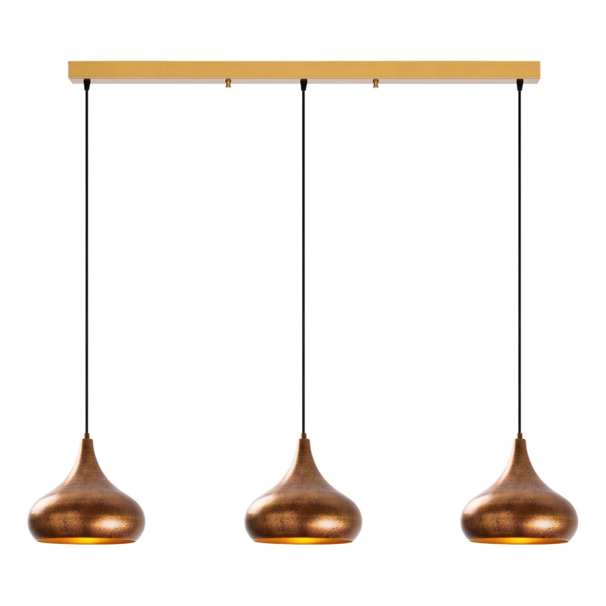 Koperen hanglamp aan snoer MUBA 3xE27/40W/230V