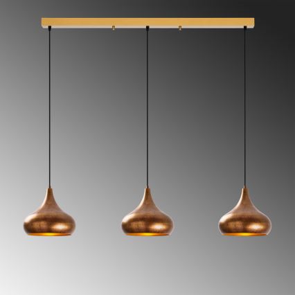 Koperen hanglamp aan snoer MUBA 3xE27/40W/230V