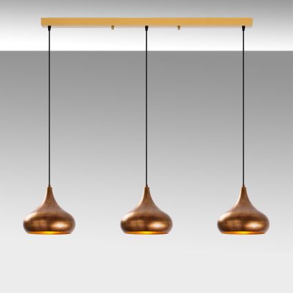 Koperen hanglamp aan snoer MUBA 3xE27/40W/230V