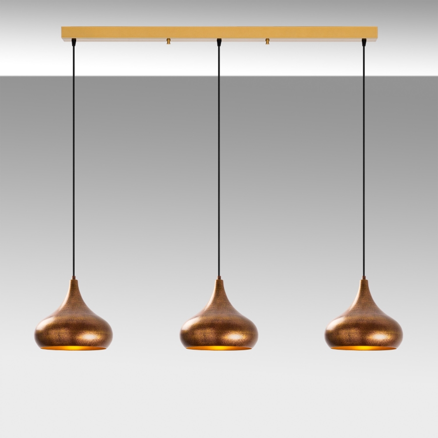 Koperen hanglamp aan snoer MUBA 3xE27/40W/230V