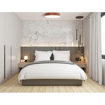 Plafondlamp met bewegings- en schemersensor CLEO 5xE27/24W/230V Ø 60 cm koperen