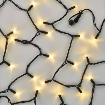 Koppelbare lichtketting 100xLED/10m IP44 warm wit zwart
