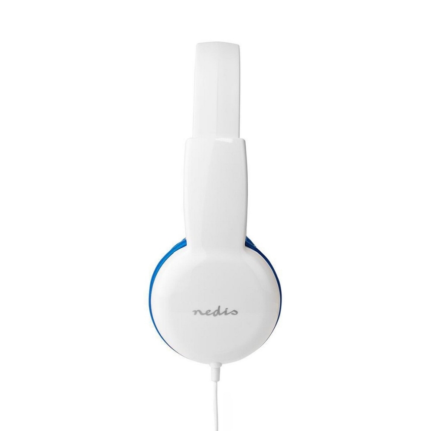 Koptelefoon met snoer blauw/wit