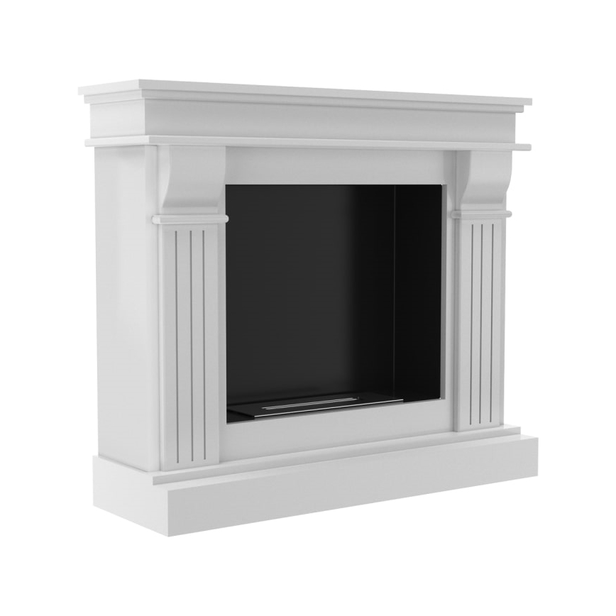 Kratki - BIO-open haard 97,9x115 cm 3kW wit