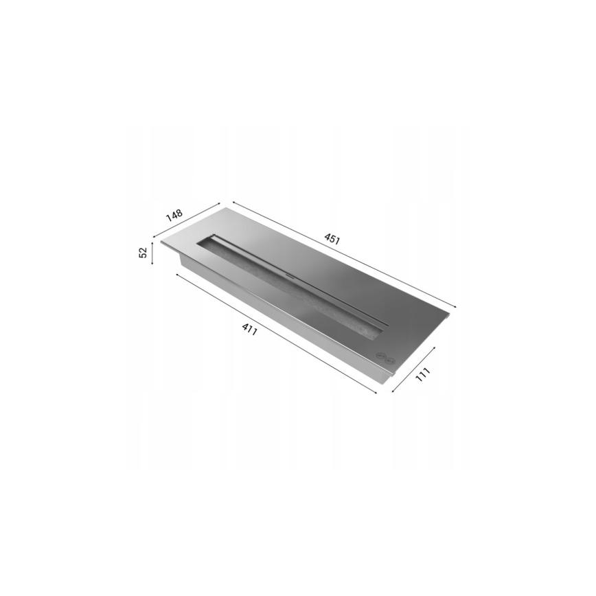 Kratki - BIO-open haard 97,9x115 cm 3kW wit