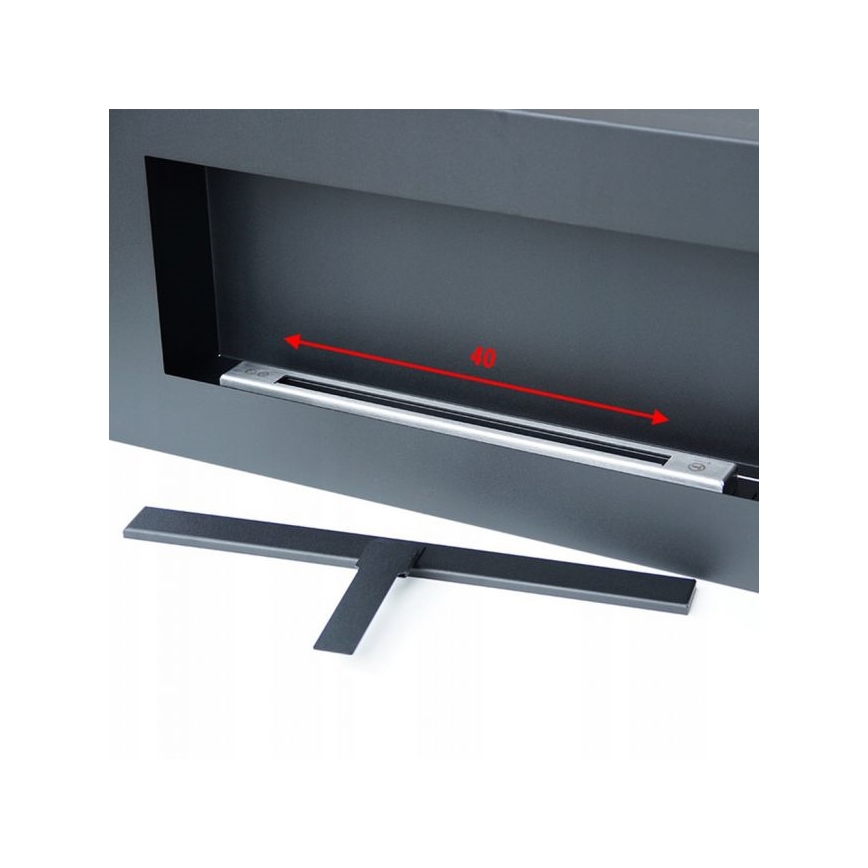 Kratki - Muur BIO-open haard 40x90 cm 1,5kW zwart